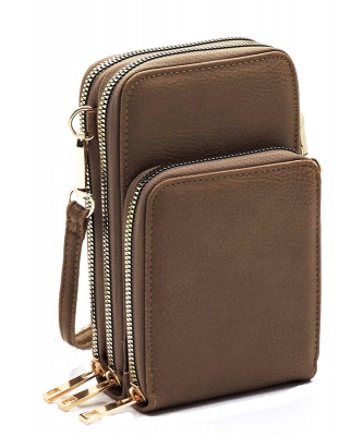 Fashion Crossbody Bag Cell Phone Purse AD081 TAUPE